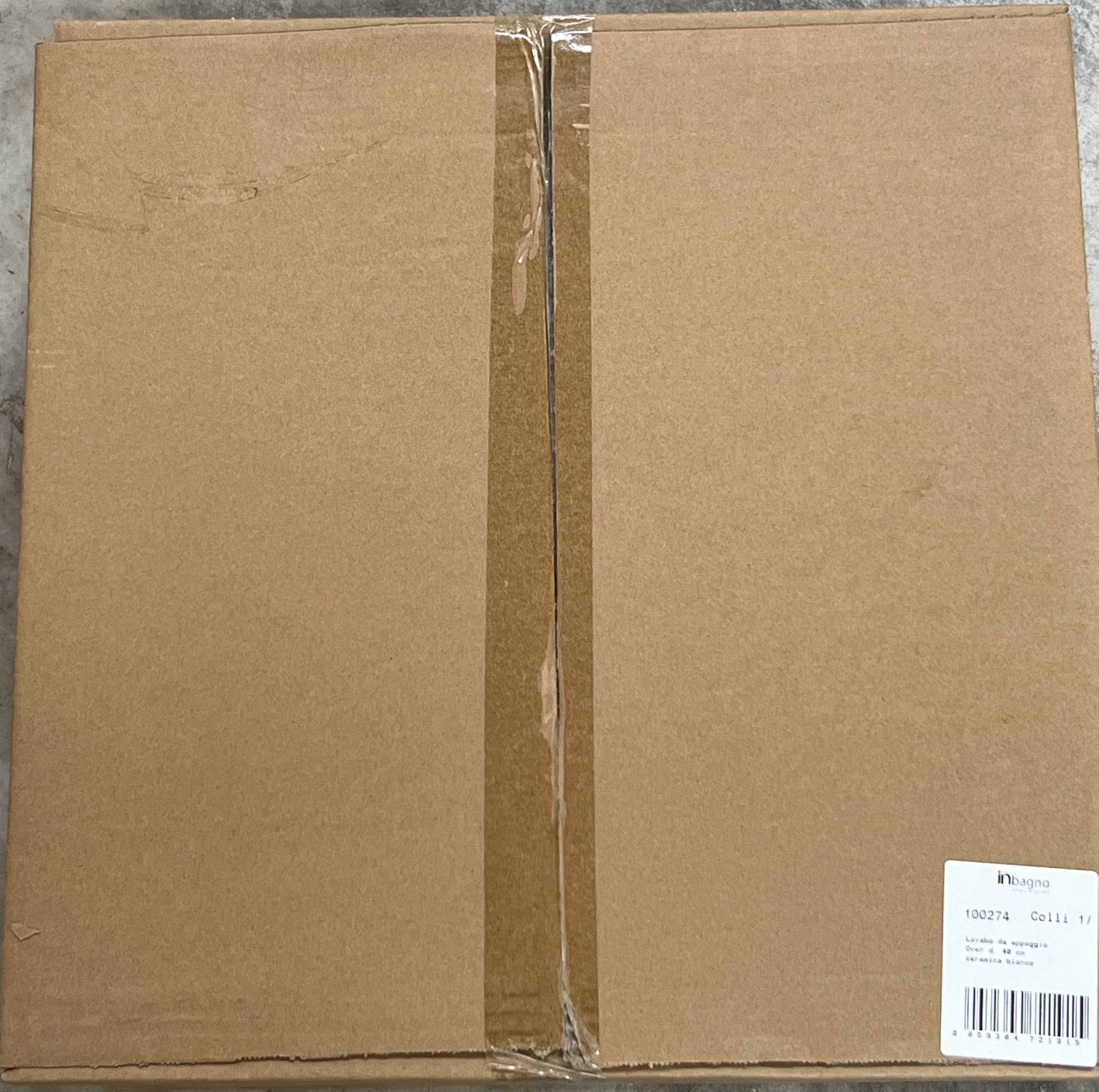 Lavandino Bagno d'Appoggio Tondo in Ceramica Diametro 40 cm Bianco Lucido