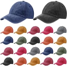 Sureio 24 Pcs Distressed Baseball Caps Bulk for Women Men Vintage Washed Cotton Adjustable Baseball Cap Trucker Hats Golf Hat for Outdoor Sports