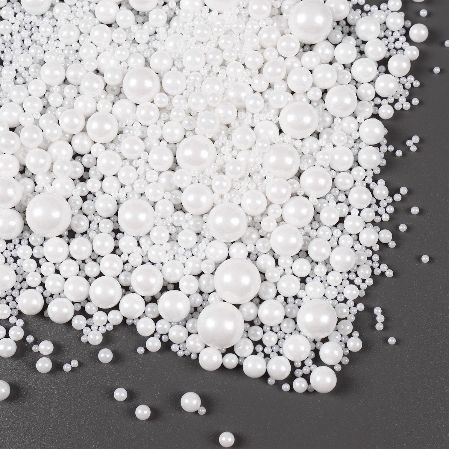 Edible Pearls for Cake Decorating, White Sprinkles, White Pearl Sprinkles for Cookies, Macaron, Cake, and Chocolate, Perfect for Weddings, Holidays,