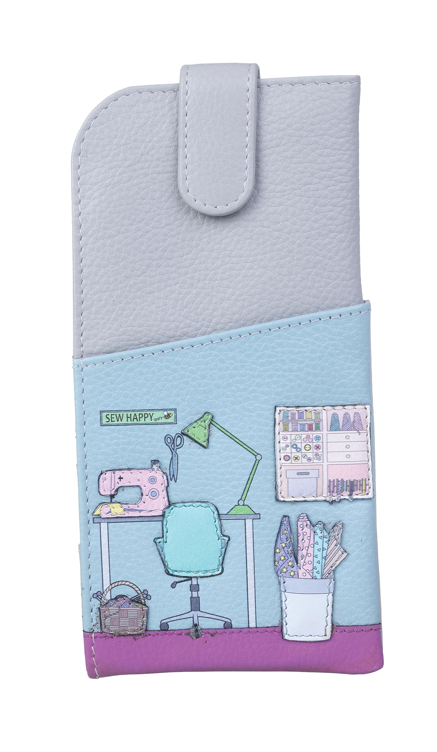 Mala Leather Women's Blue The Sewing Room Glasses Case - 5199 22