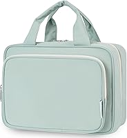 Vista 19 de Narwey Neceser colgante para mujer, bolsa de artículos de tocador para viaje, tamaño esencial, accesorios, A-Negro, Large