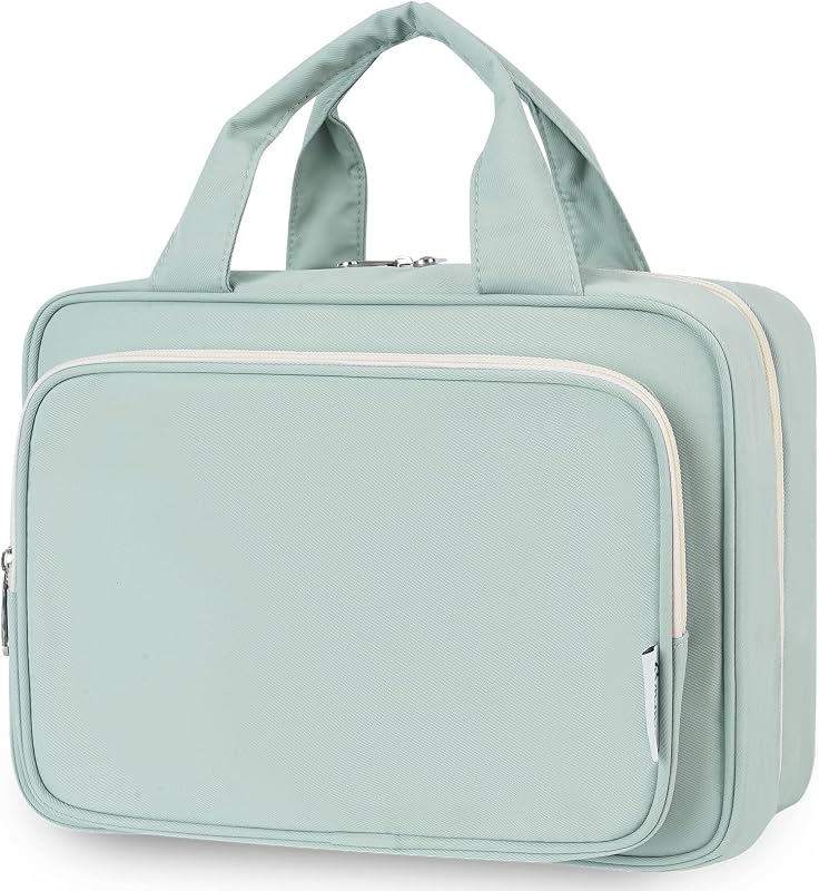 Necessaire de viagem Narwey grande com gancho e compartimentos para cosméticos, verde-menta A-Mint Green