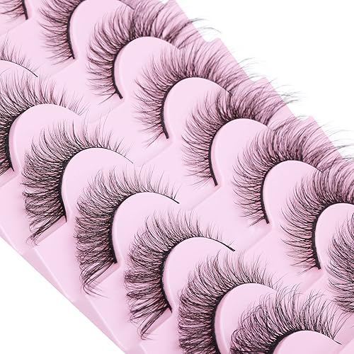 Miniatura 3 de Pestañas de ojo de zorro de aspecto natural pestañas rusas D rizadas esponjosas multicapa pestañas de visón sintético paquete de 8 pares