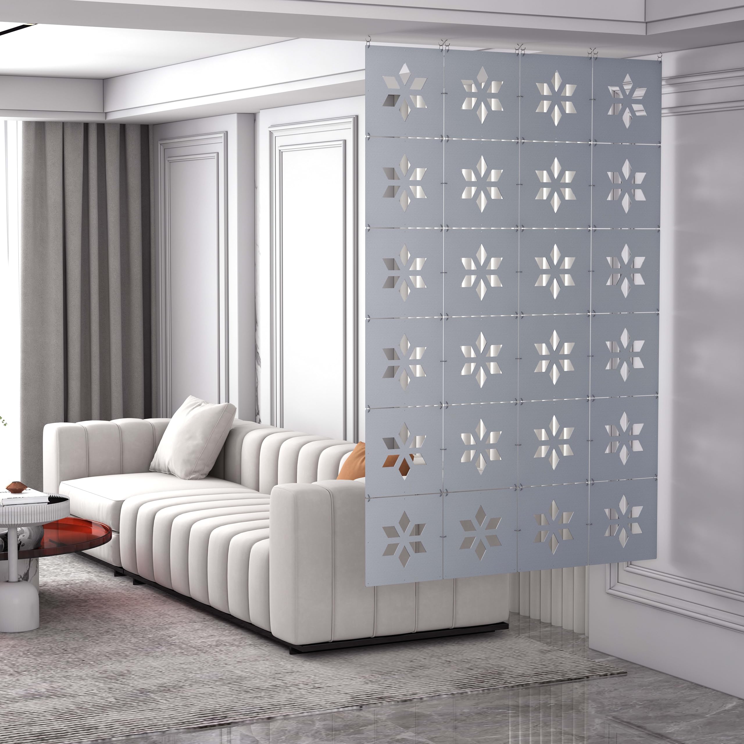 Felt Room Dividers - 12 Panels Oatmeal -2 Felt Room Dividers - 12 Panels Oatmeal -2