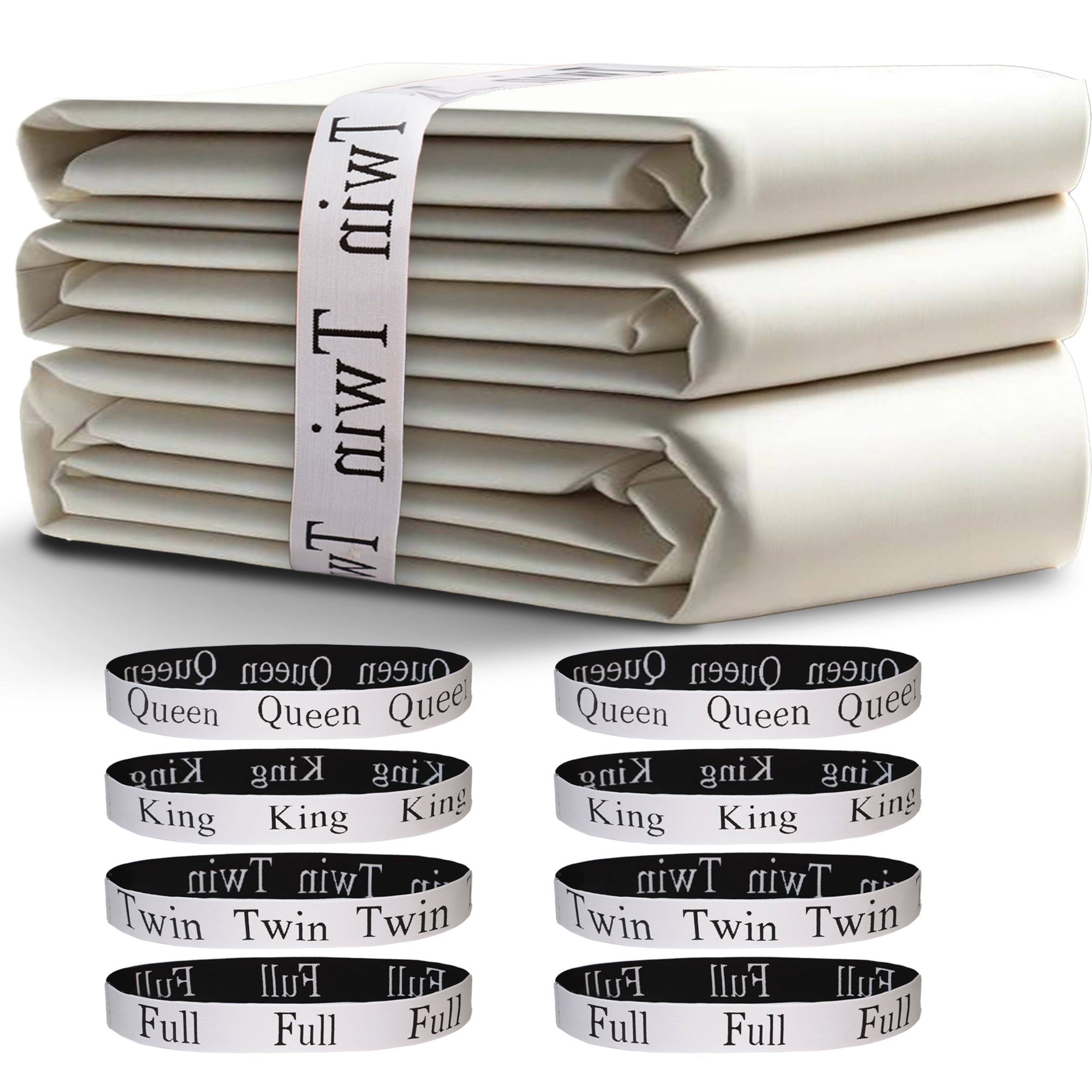 C CRYSTAL LEMON8-Piece Nylon Sheet Storage Organizer Set - Bed Sheet and Blanket Storage Solution for Queen, King, Full, Twin Sizes