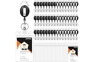 50 Pack Retractable Badge Holder for Office