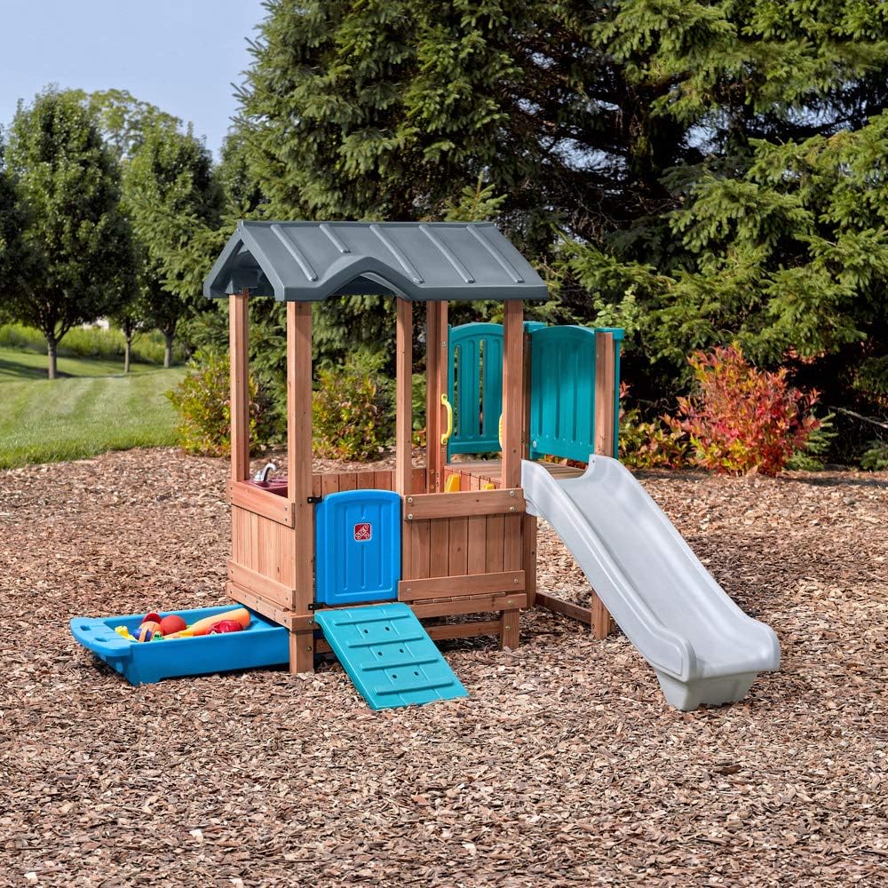 Woodland Adventure Playhouse with Slide and Climbing Ramp