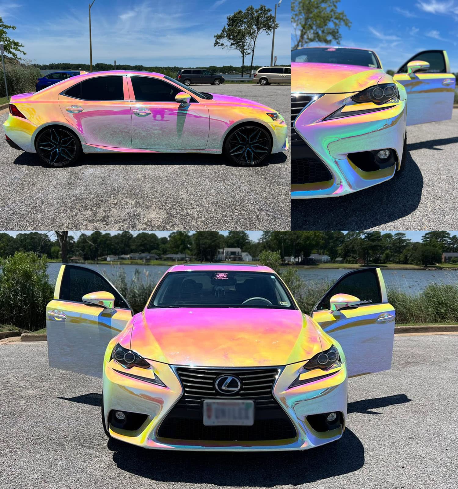 Snapklik.com : ASENDIWAY Holographic Rainbow Chrome Car Adhesive Vinyl ...