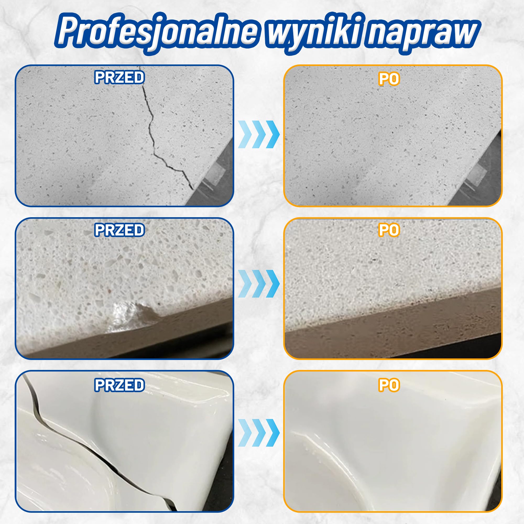 Zestaw naprawczy do wanien, zestaw naprawczy do płytek, akryl, ceramika, emalia, kuchnia, łazienka, naprawa odprysków, pęknięć, zadrapań, dziur rdzy na porcelanowej umywalce, wannie, toalecie