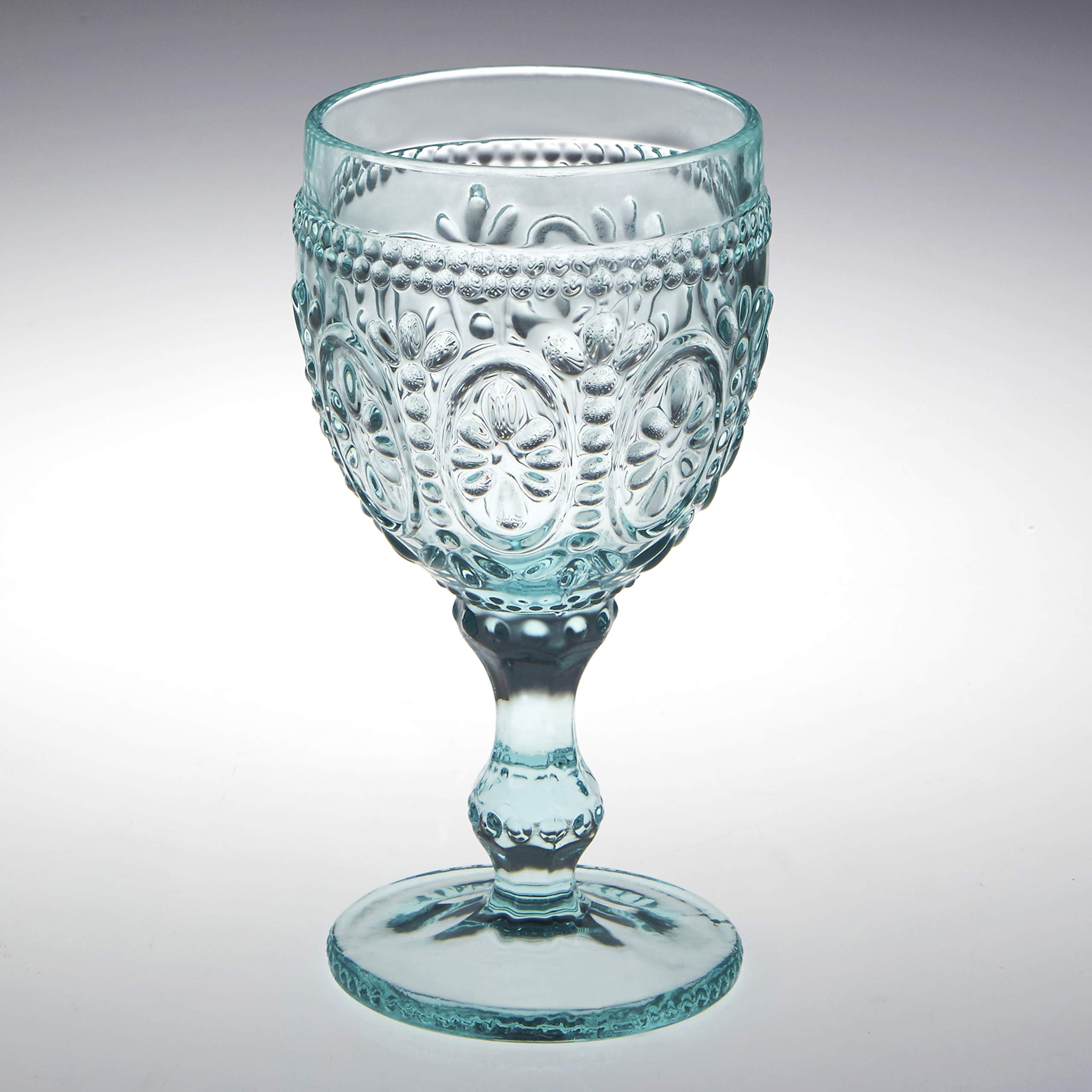 Premier Housewares Fleur Wine Glasses, Pink/Blue, 8 x 8 x 15 cm, 8 Count (Pack of 1) - Image 2