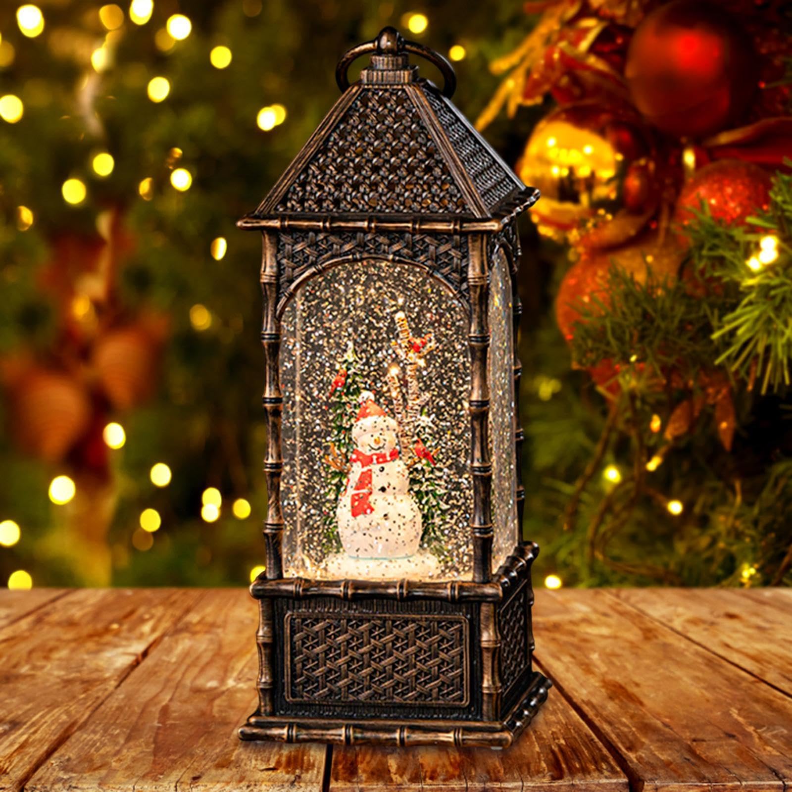Carillon natalizio con scatola musicale leggera Decorazione natalizia Arte Regalo portatile Lampada a Ornamento per negozi di matrimoni, caffè