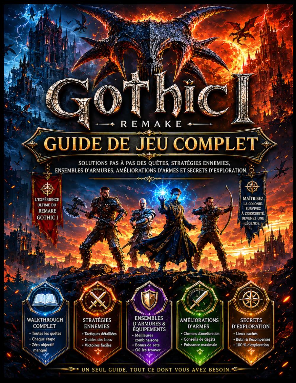 Gothic 1 Remake Guide complet du jeu: Solutions détaillées pour les quêtes, stratégies ennemies, ensembles d'armures, améliorations d'armes et secrets d'exploration.
