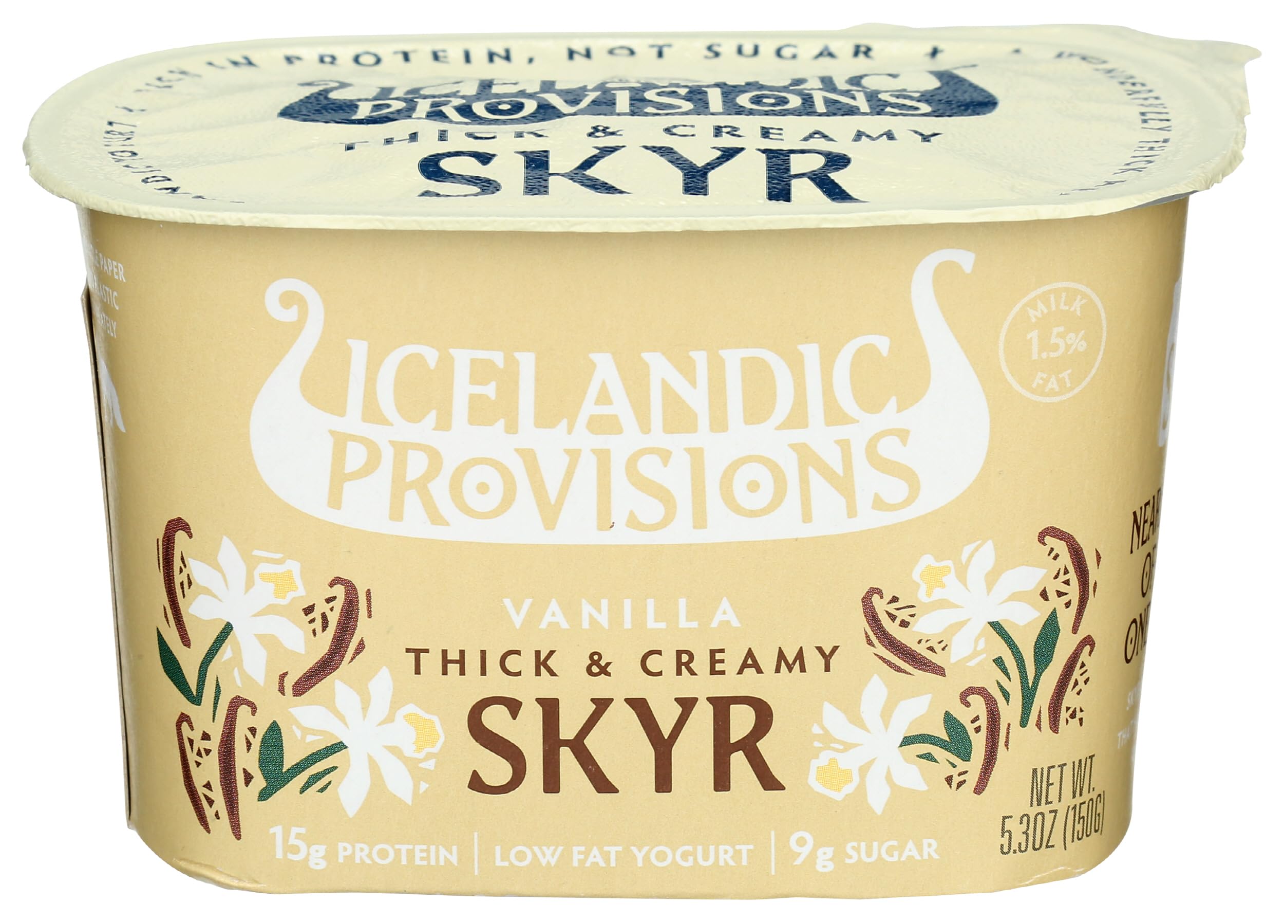 Icelandic Provisions, Yogurt Skyr 1.5% Vanilla, 5.3 Ounce