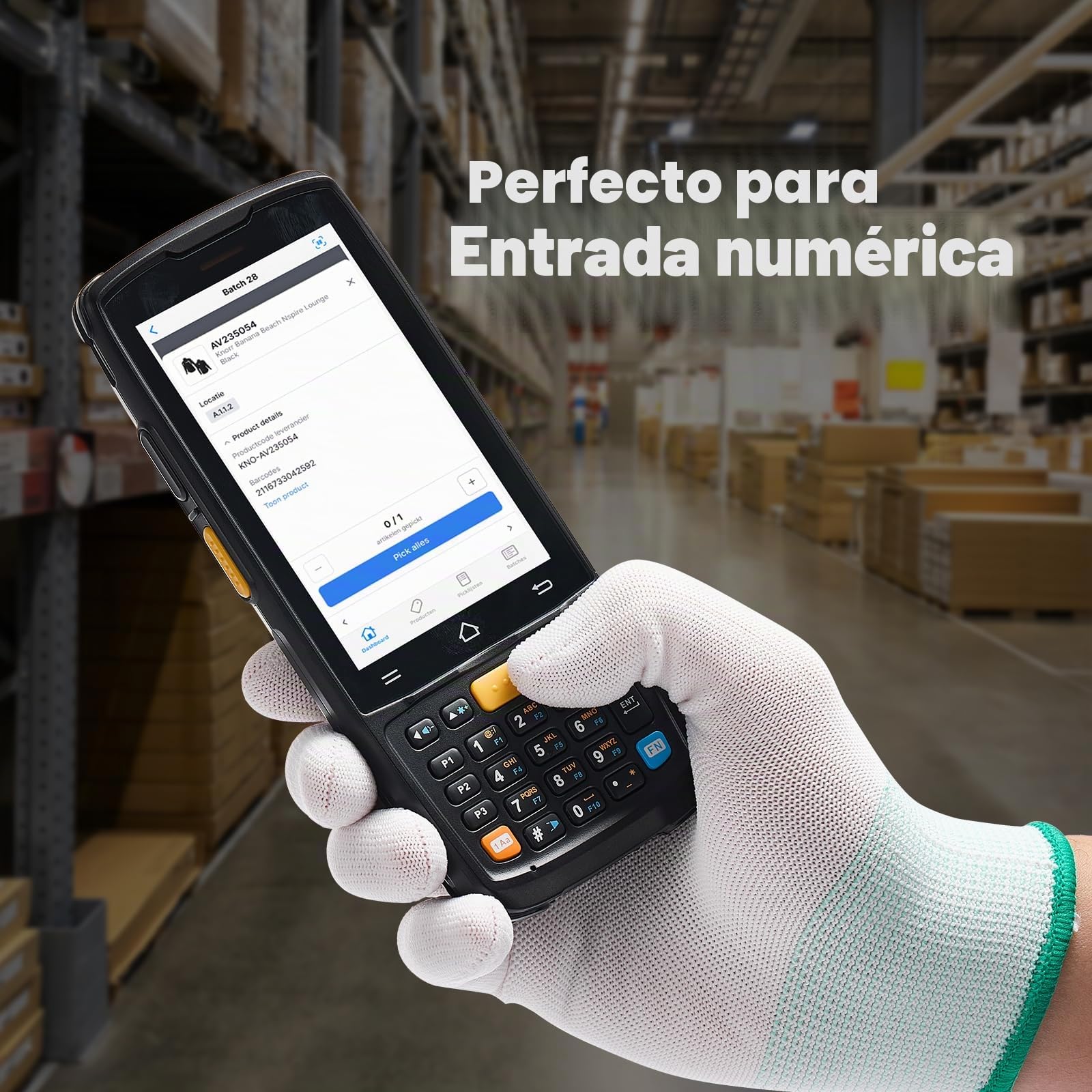 MUNBYN 2026 Nuevo Android Escáner de Códigos de Barras Android 14, PDA Portátil con Memoria de 4GB+64GB, 1D/2D HS7, Pantalla Táctil de 4", Escáner Móvil de 5000mAh para Inventario, MC005