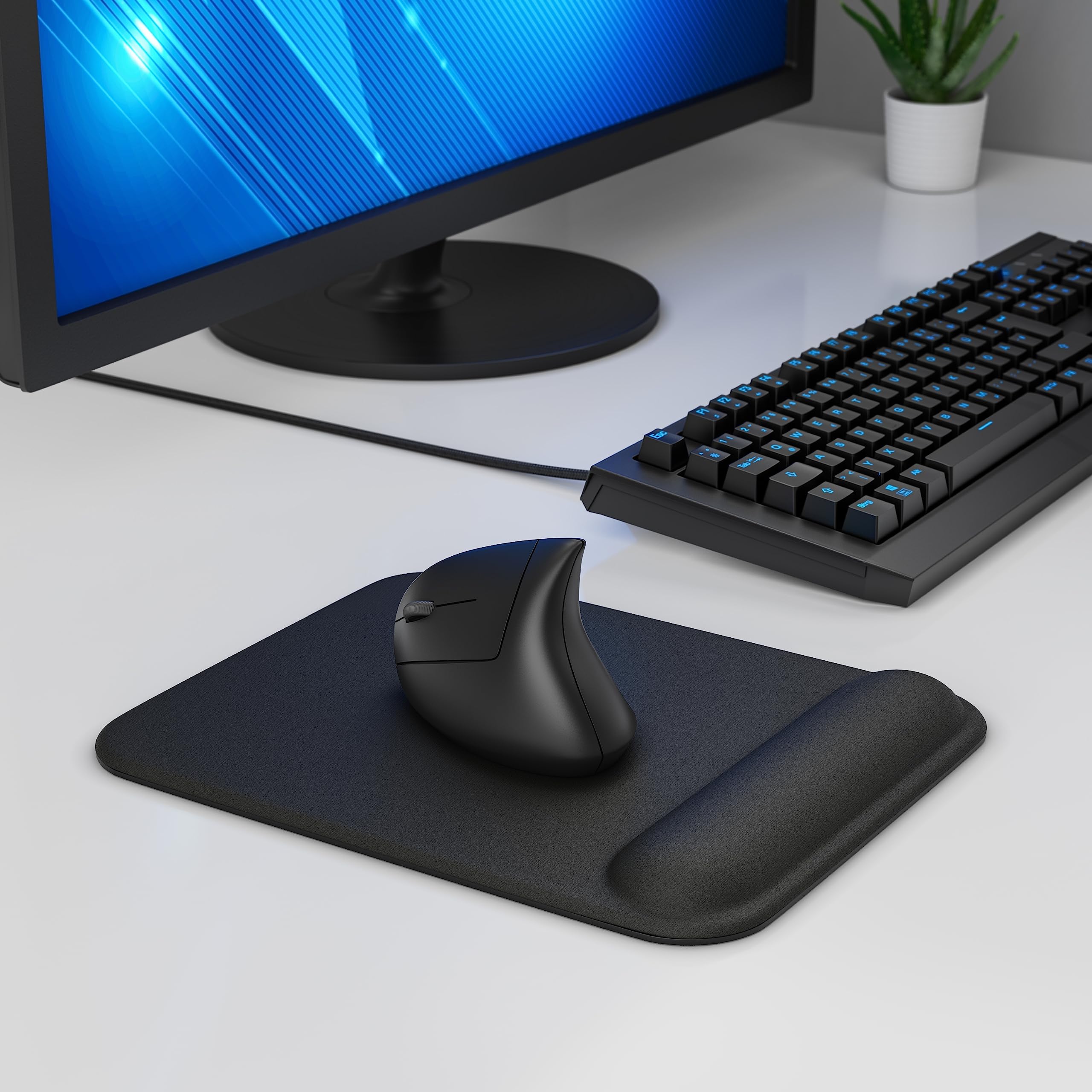 CSL – Maus kabellos für Linkshänder – Vertikalmaus Bluetooth und 2,4 Ghz Wireless Funkmaus – vertikal ergonomisch – Vorbeugung gegen Mausarm – für pc Laptop Notebook