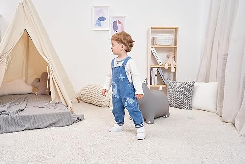 Miniatura 4 de Conjunto de ropa de bebé para niños pequeños, mameluco de manga larga + overol de mezclilla, conjuntos de ropa para bebés