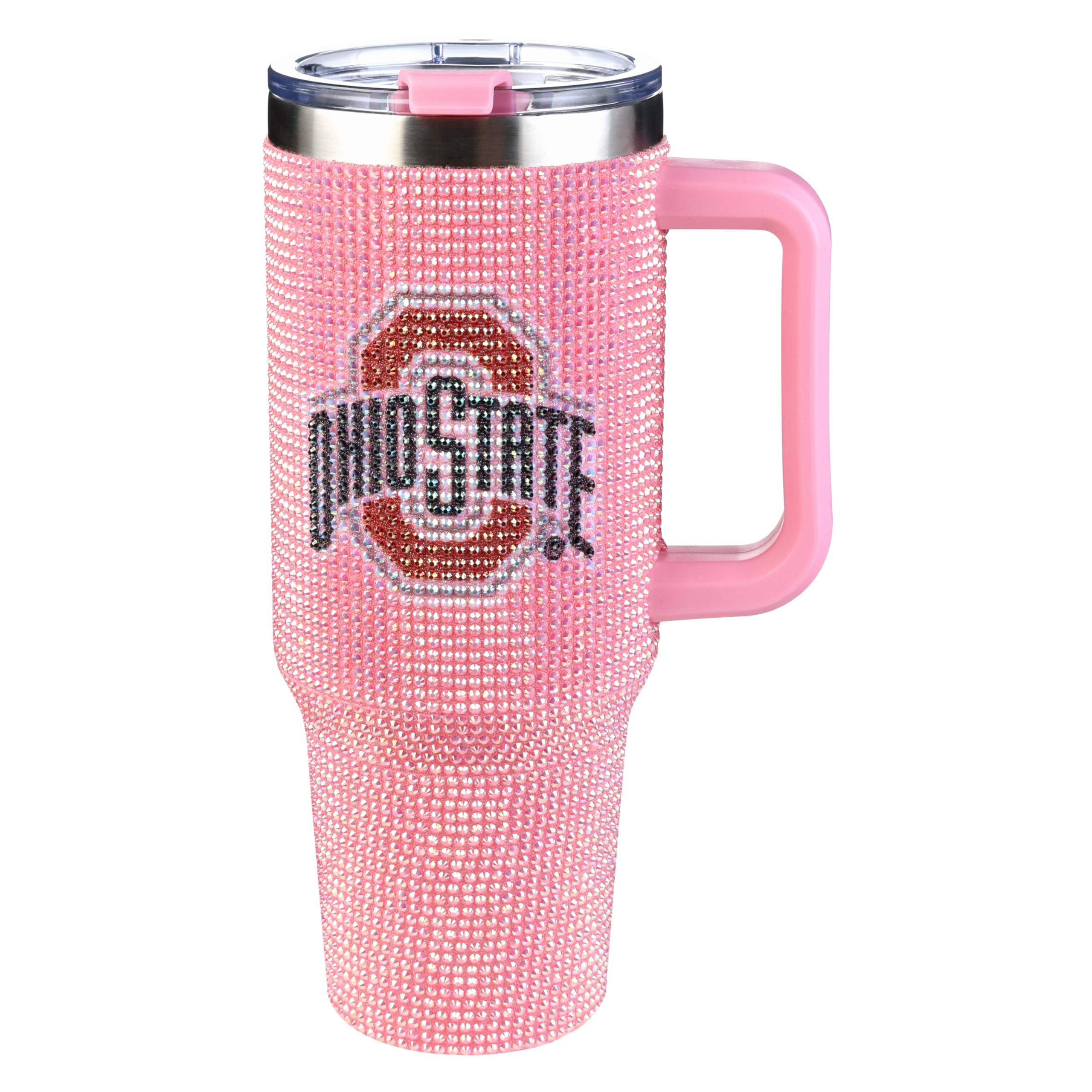 The Memory Company Officially Licensed NCAA - Ohio State University 40oz Pink Bling Game Day Tumbler