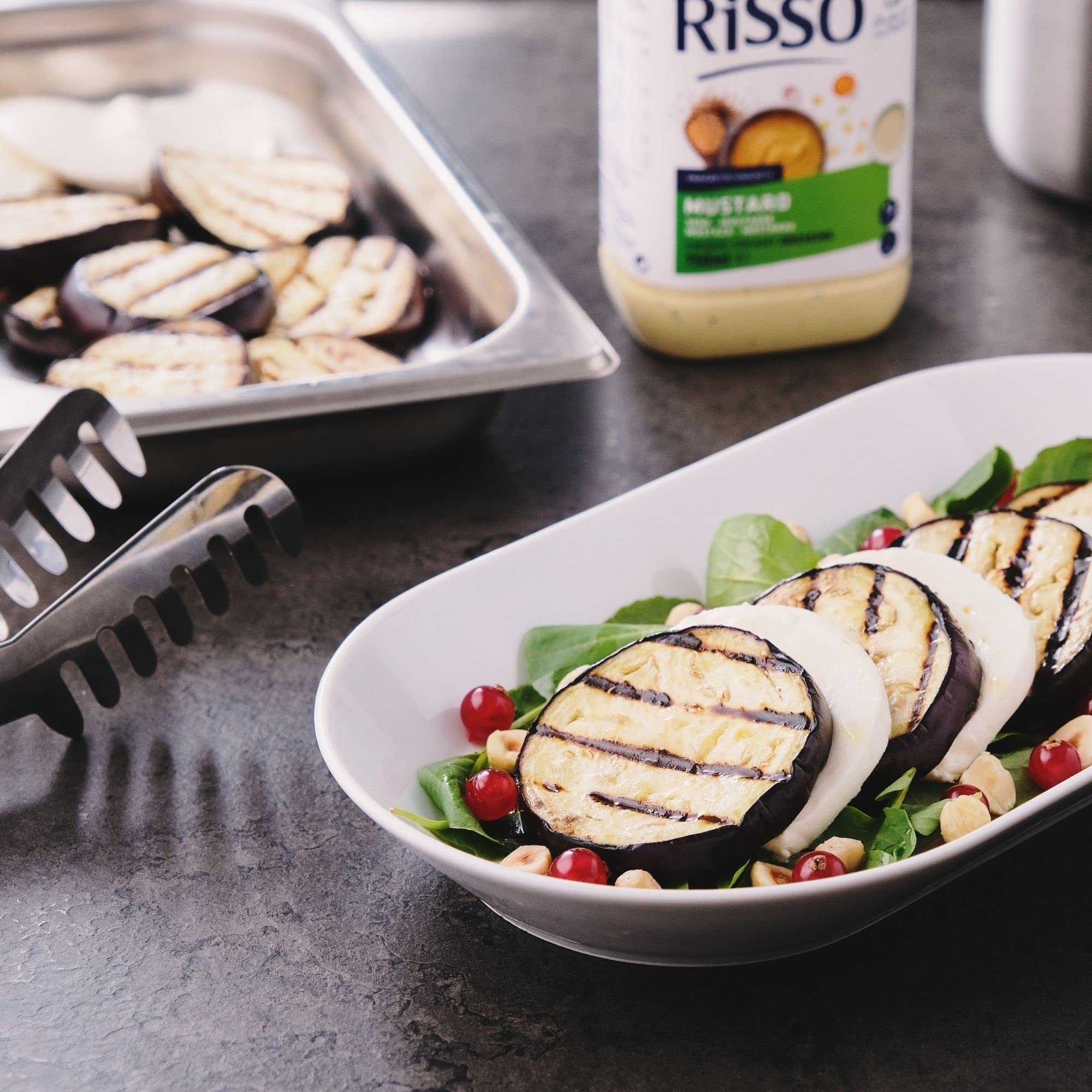Risso Mostaza Salsa a Base de Semillas de Mostaza Bote 1 L Vegano Sin Gluten