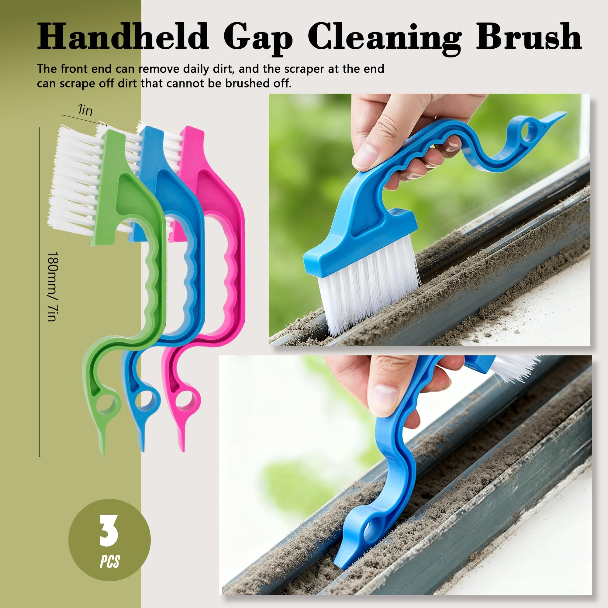 15Pcs Crevice Cleaning Brush Set Hard Bristle Scrub Brushes Tools Groove Gap Cleaning Brush for Housekeeping Bathroom Corners Window Track Kitchen Toilet Cup Faucet