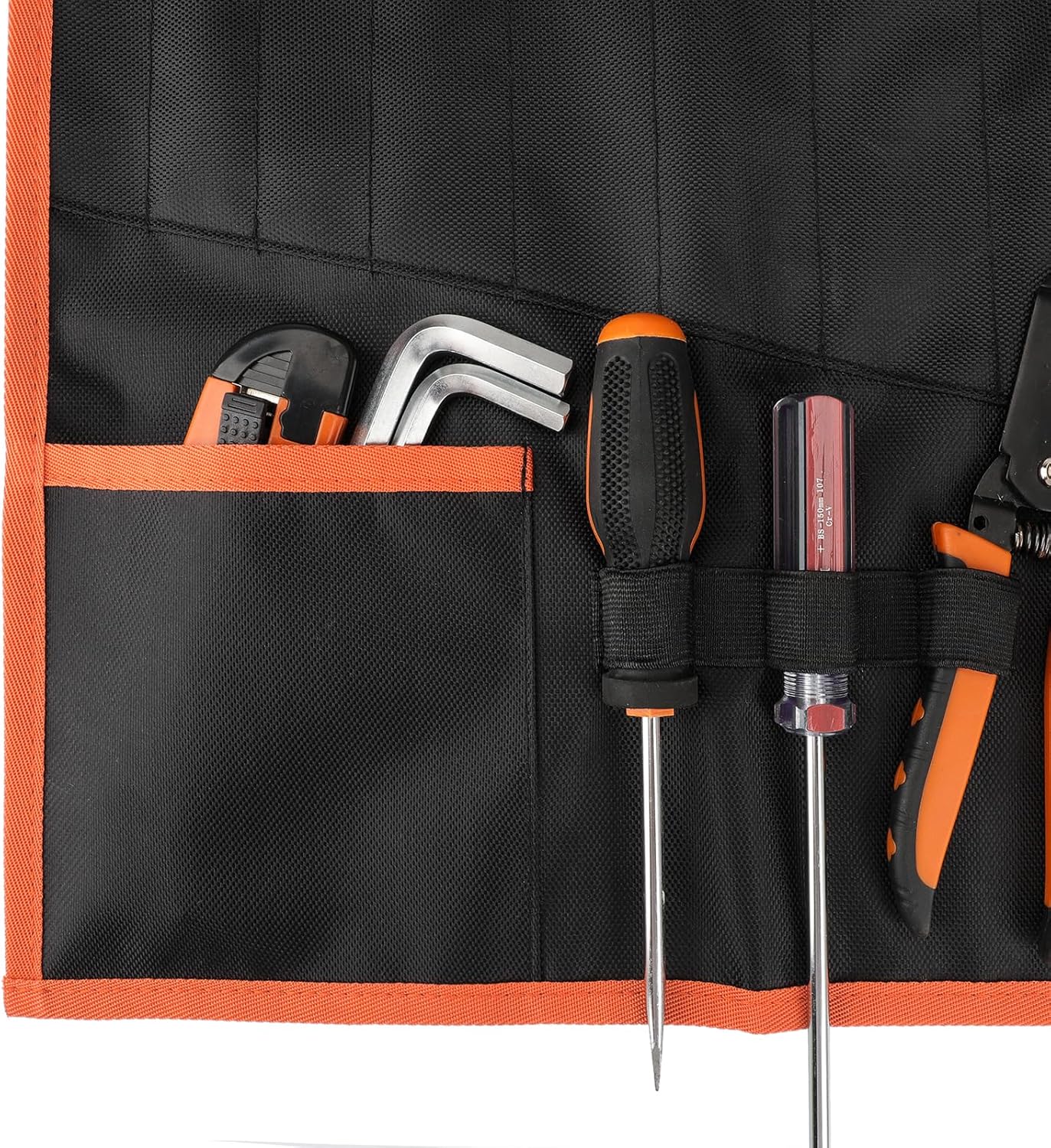 YOOFAN Wrench Roll Up Pouch – Wrench Organizer Bag with Handle, Wrench Holder for Hanging (17+1 SAE)
