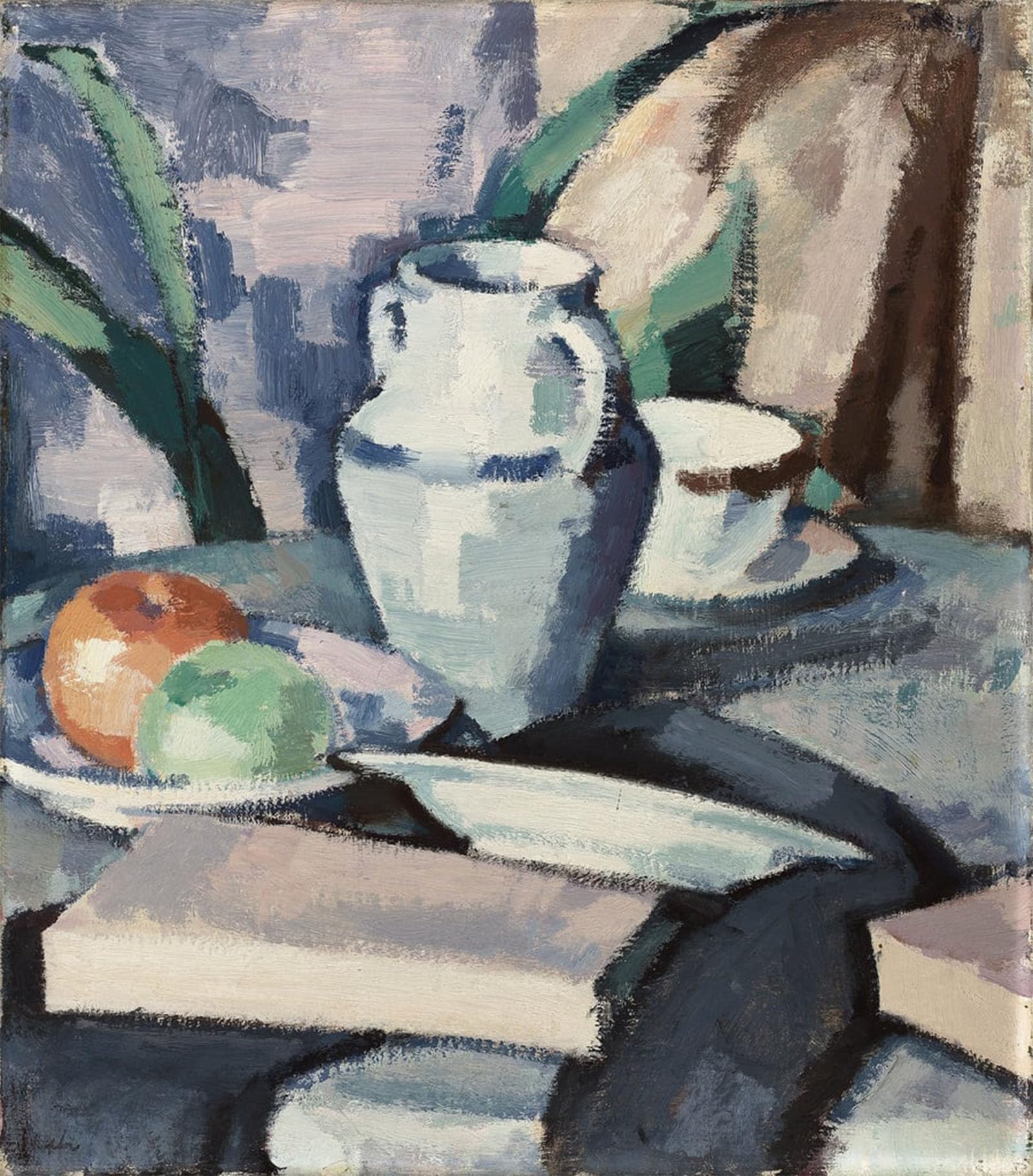 SERENDIPITP Aesthetic Poster Photo Wall Print Retro Picture Still Life with Vase and Books by Samuel John Peploe Modern Wall Artwork for Home Decor 60x90cm
