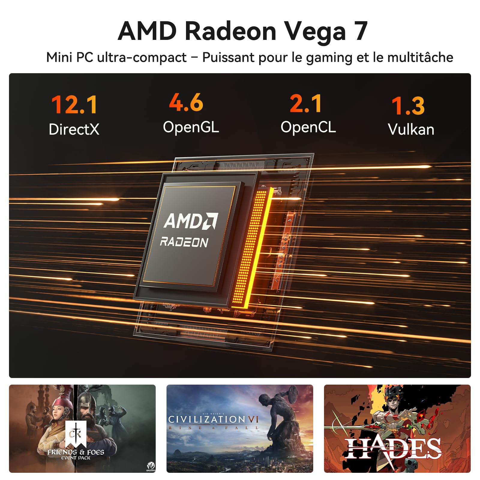 GEEKOM A5Pro Mini PC AMD Ryzen 5 7430U 16 Go RAM 512 Go SSD Aluminium Windows 11 Pro USB4 LAN 2,5G 8K Quad Display