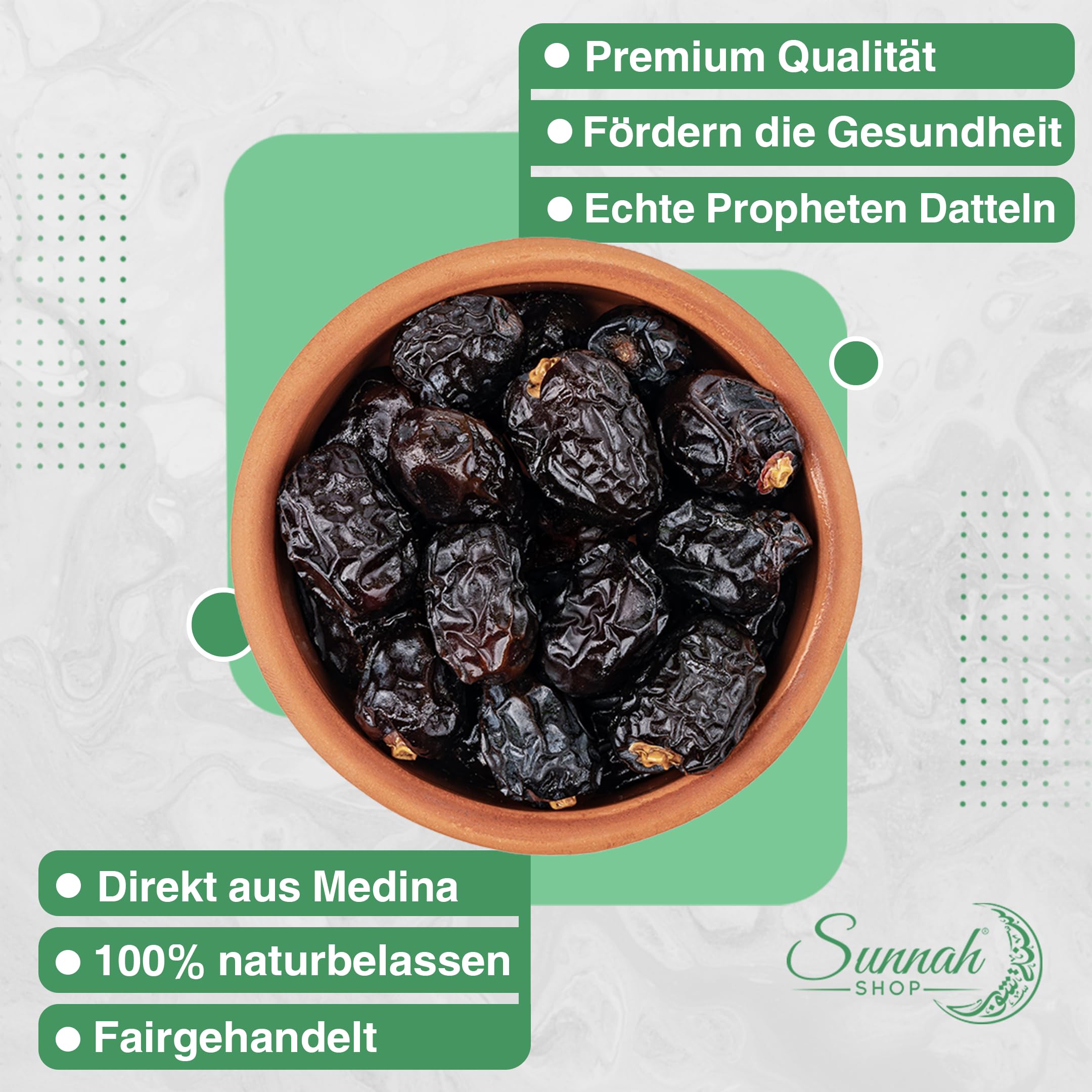 Sunnah Shop® Premium Ajwa Daktyle z Medyny 3 KG - Daktyle Proroków | Świeża Żniw | Unikalny Smak | 100% Naturalne - BEZ Dodatków