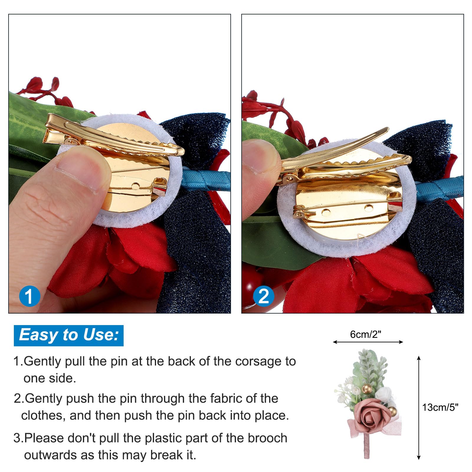 QUARKZMAN 10Stück Champagner Für Herren Mit Boutonnières Nadeln Schaumrose | Künstliche Blumen Buttonholes Ansteckblumen, Für Hochzeit Braut Bräutigam Zeremonie Jubiläum Formelle, Boutonnières