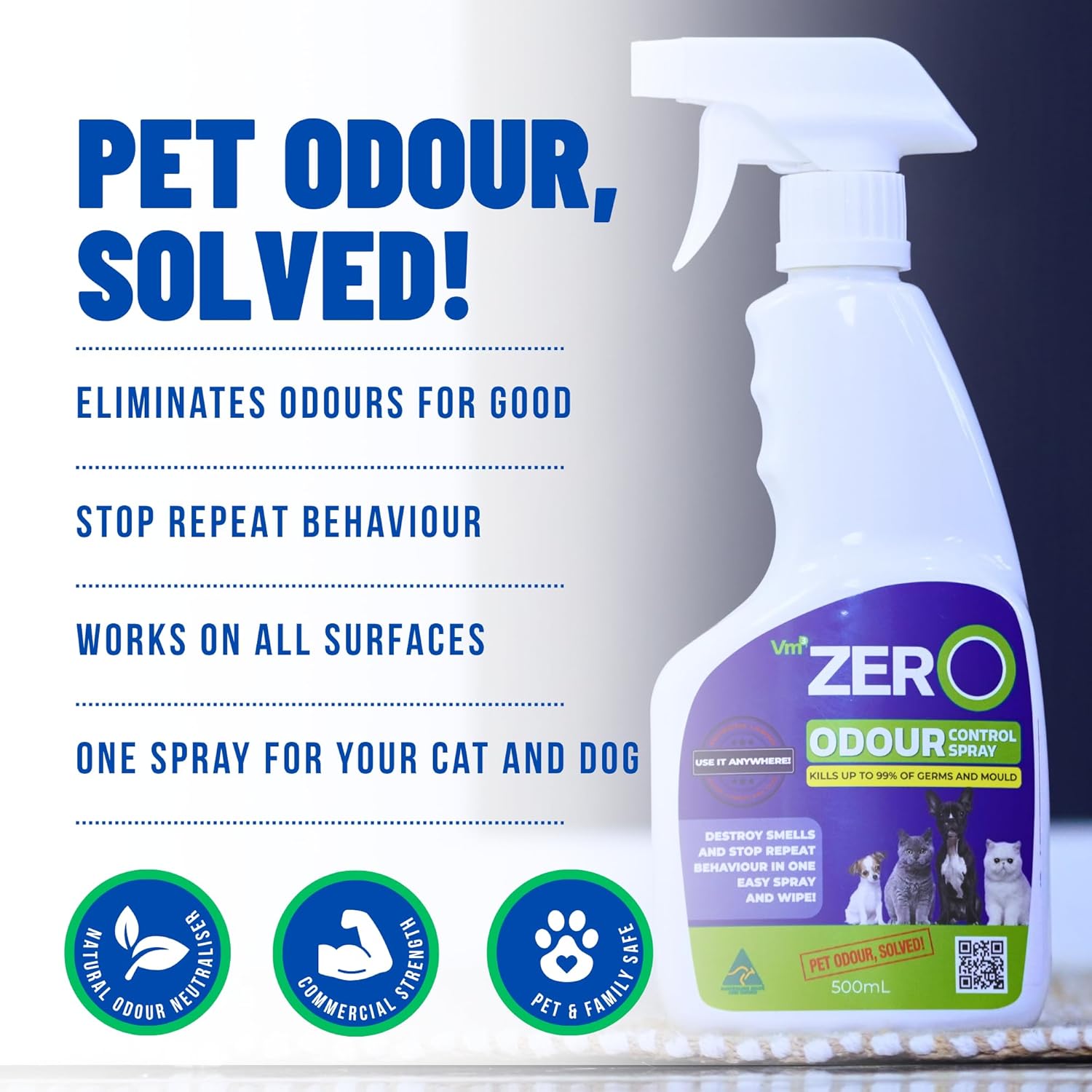 Vm3Zero® Odour Control Spray 500ml