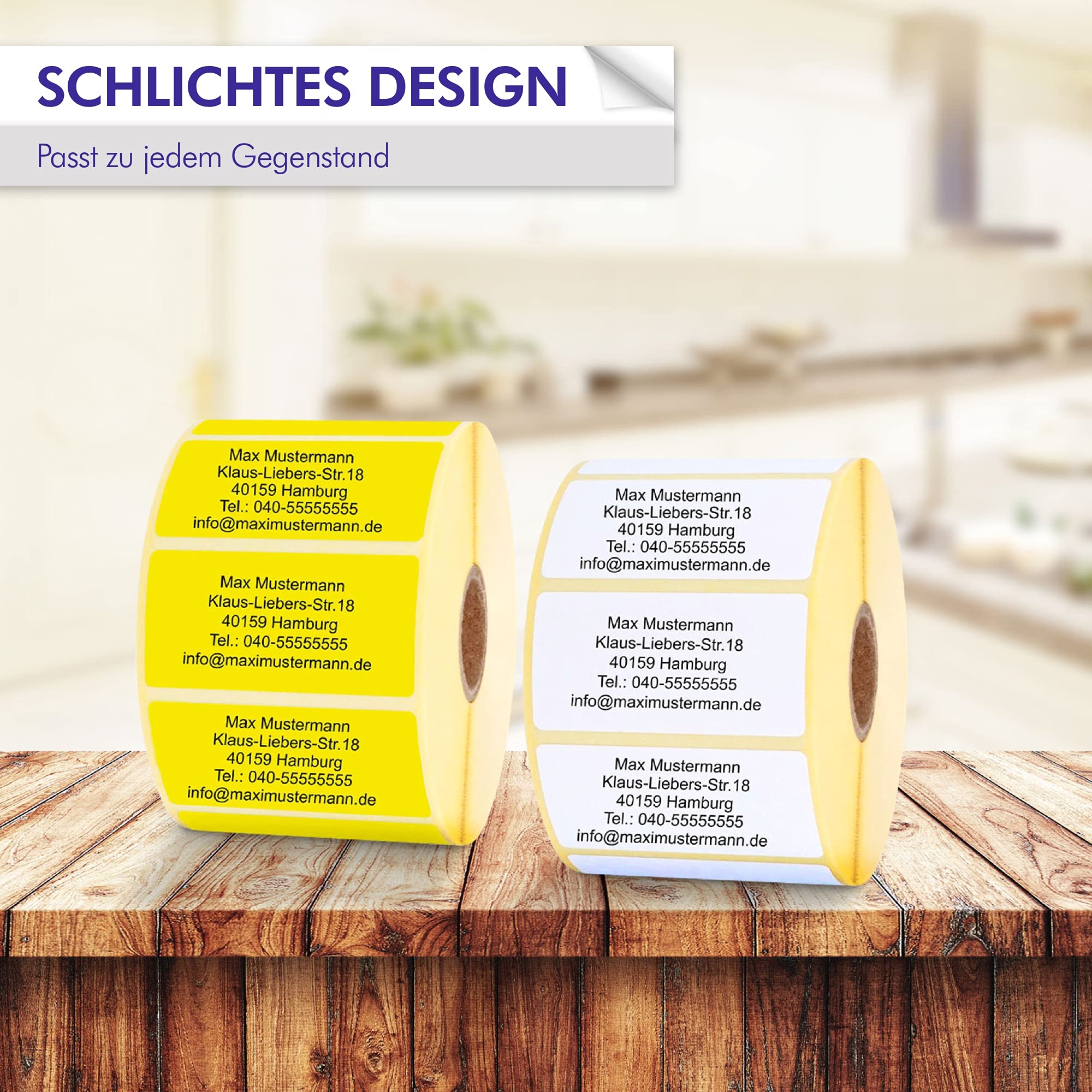 INDIGOS UG Adressetiketten - Namensaufkleber - weiß - 100 Stück personalisierbar - selbstklebend - 40 x 22 mm - verschiedene Varianten