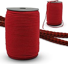 DOJA Barcelona | Rollo de Cuerda | Bobina 100m | Cordones Rojos | Diametro 3mm | en Poliamida | Cuerda Resistente | para Cordones Zapatillas Deporte, Cuerda Paracord, Pulseras, Cordones Botas