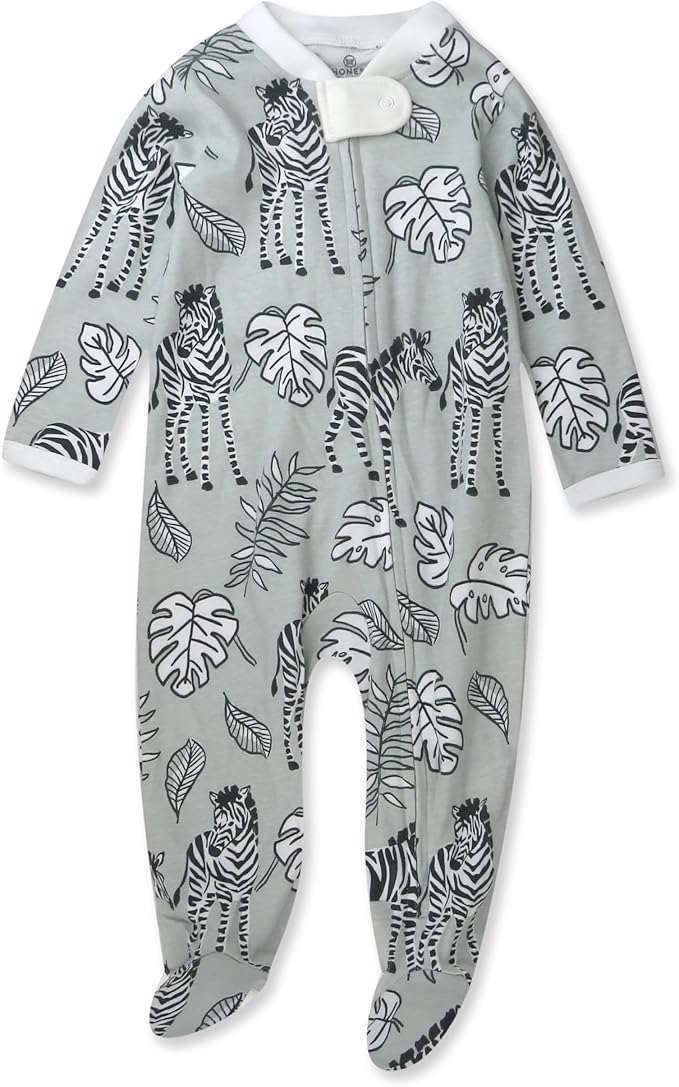 HonestBaby baby-girls Sleep & Play Footed One-piece Pajama Sleeper 100% Organic Cotton, Baby Girls