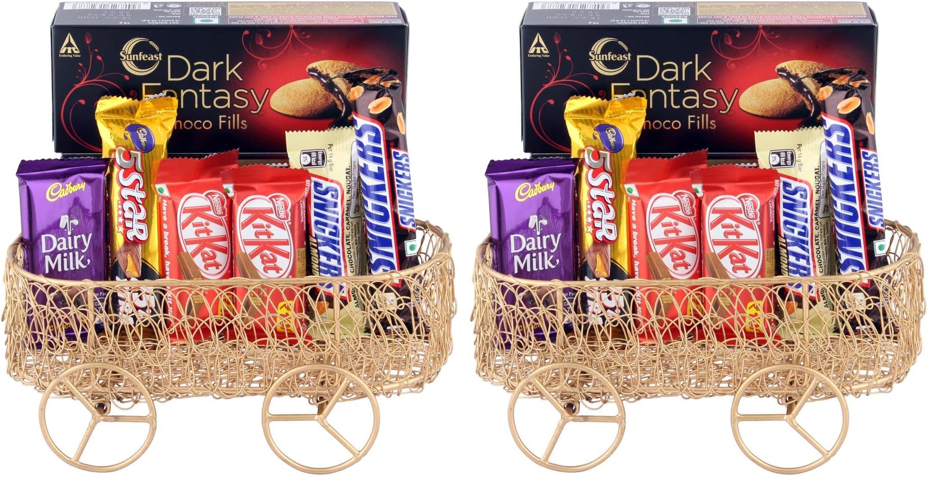 Assorted Chocolate with Handcrafted Metal Cart |Chocolate Gift Hamper for Diwali, Birthday, Holi, Rakhi, New Year, Christmas, Anniversary | 09 (Pack of 2)-image-30