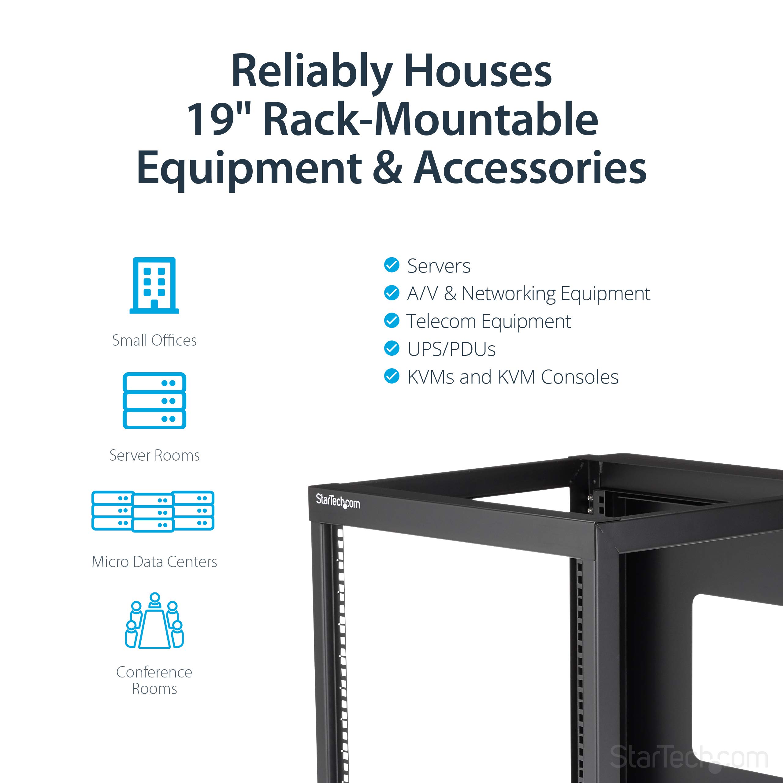 StarTech Rack Mural 12U 4 Montants 19", 50,2cm, 63kg (RK1219WALLOH)