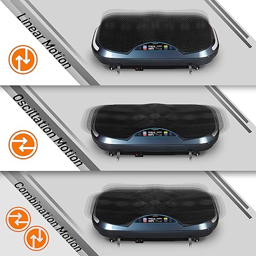 Miniatura 3 de SereneLife Máquina de ejercicios de tablero de vibración 3D de pie, plataforma de fitness de vibración de cuerpo entero, ejercicio pasivo,