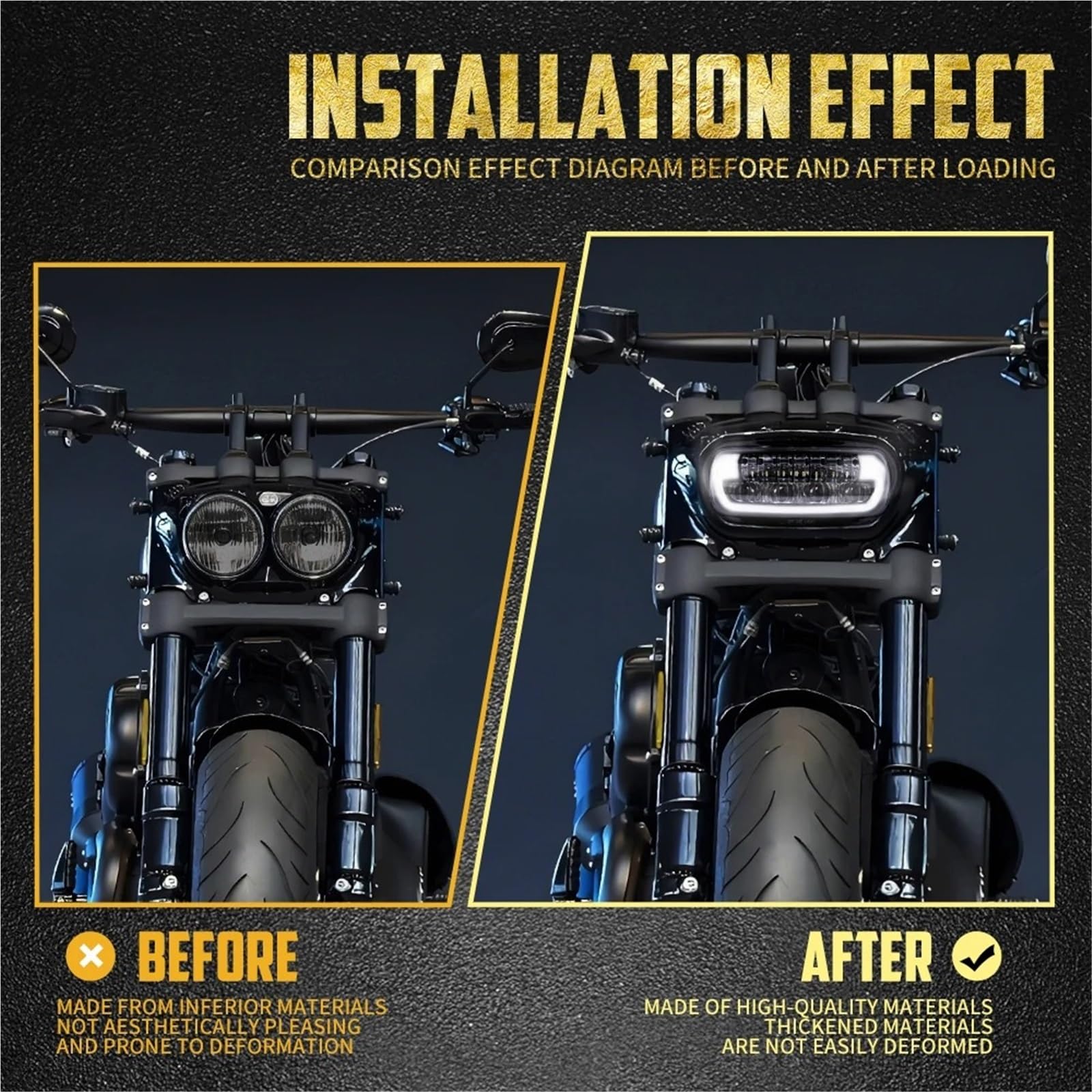 Phare LED pour motos, feu avant avec support de montage pour Fat pour Bob 2008 – 24, conduite blanc, feux croisement et route Phare Avant Moto