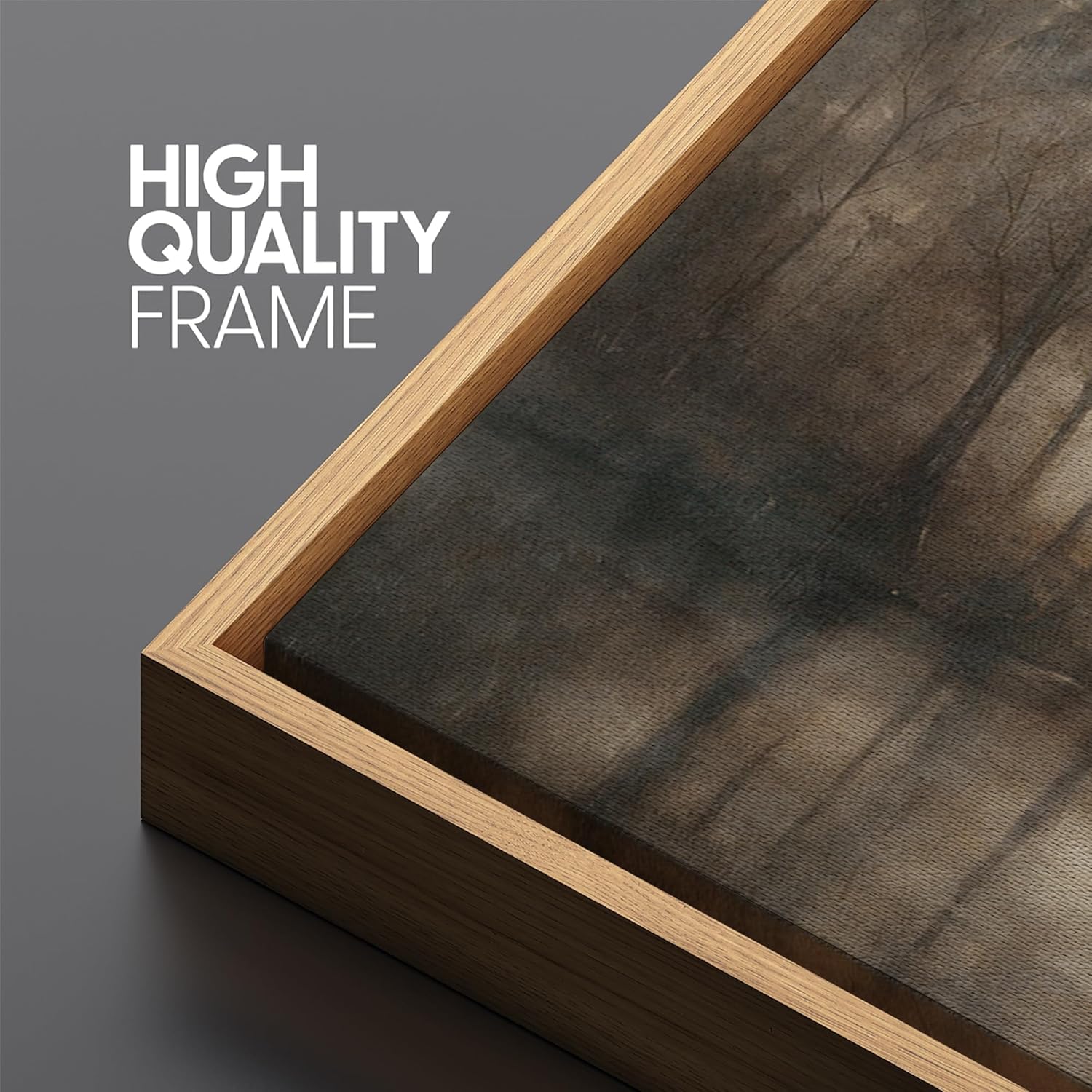 MUDECOR Extra Large Framed Canvas Print Wall Art Misty Forest Lake Soothing Foggy Landscape Fine Art Illustrations Decorative for Bedroom - 60"x30"