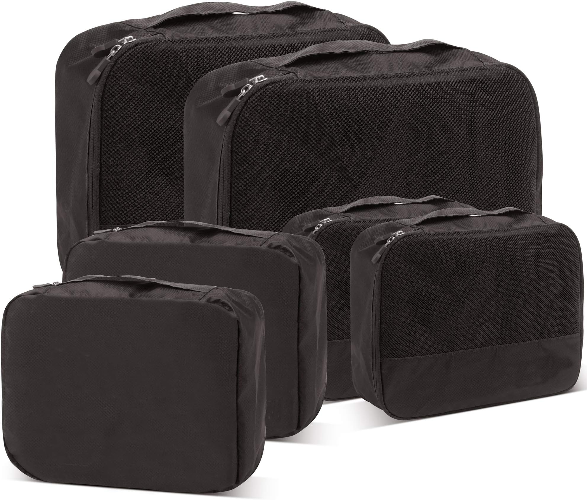 DoubleTrip Packing Cubes for Travel Accessories Luggage Organizer Bag Set Clothes Carry on Suitcase Bags (Black)