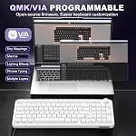 YUNZII X98 QMK/VIA Wireless Mechanical Keyboard with Knob, Hot Swap Gaming Keyboard, BT5.0/USB-C/2.4GHz, Pre-lubed Switches Gasket RGB Backlit for Wins/Mac (Milky White, Snow Switch)