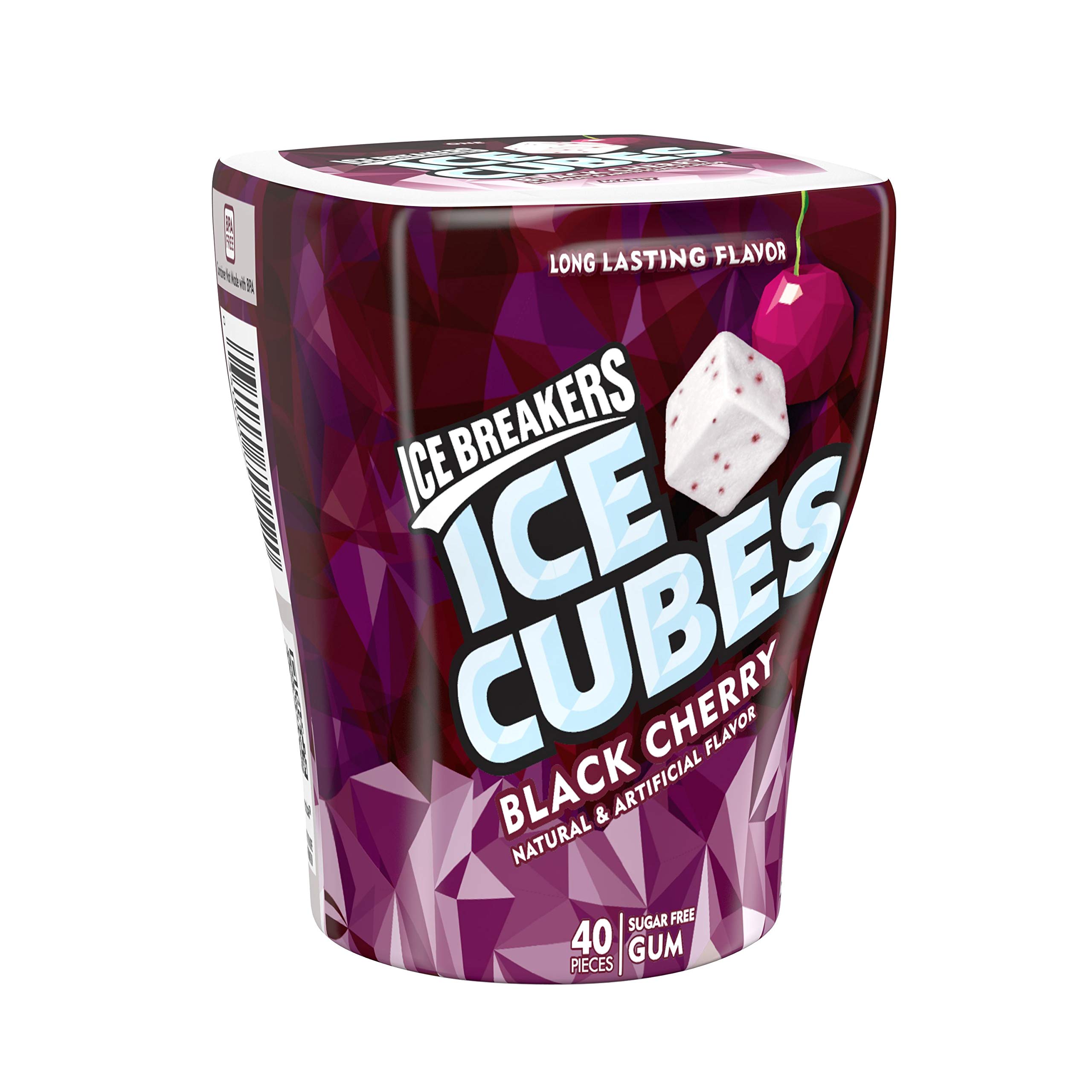 ICE BREAKERS ICE CUBES Black Cherry Flavored Sugar Free Chewing Gum