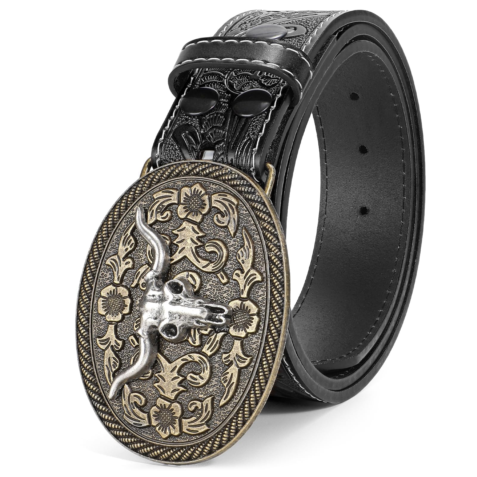 BELTROAD Cintura con fibbia in pelle occidentale per uomo donna cowboy cowgirl cintura in pelle per jeans cintura da uomo di Natale regali