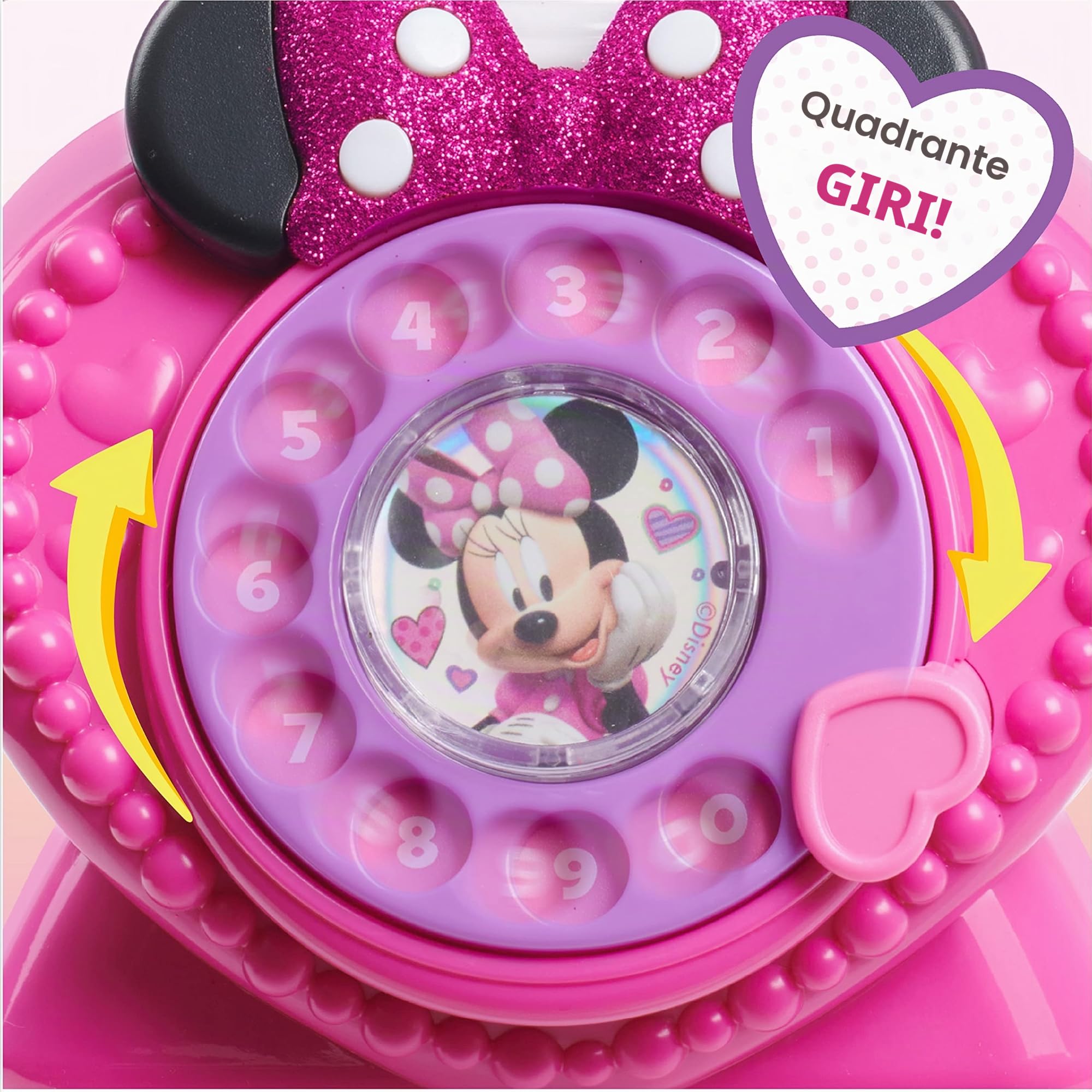 Telefono rotante di Minni Parla con me Disney Junior, con effetti luminosi e sonori, gioco di finzione, giocattoli per bambini dai 3 anni in su di Just Play