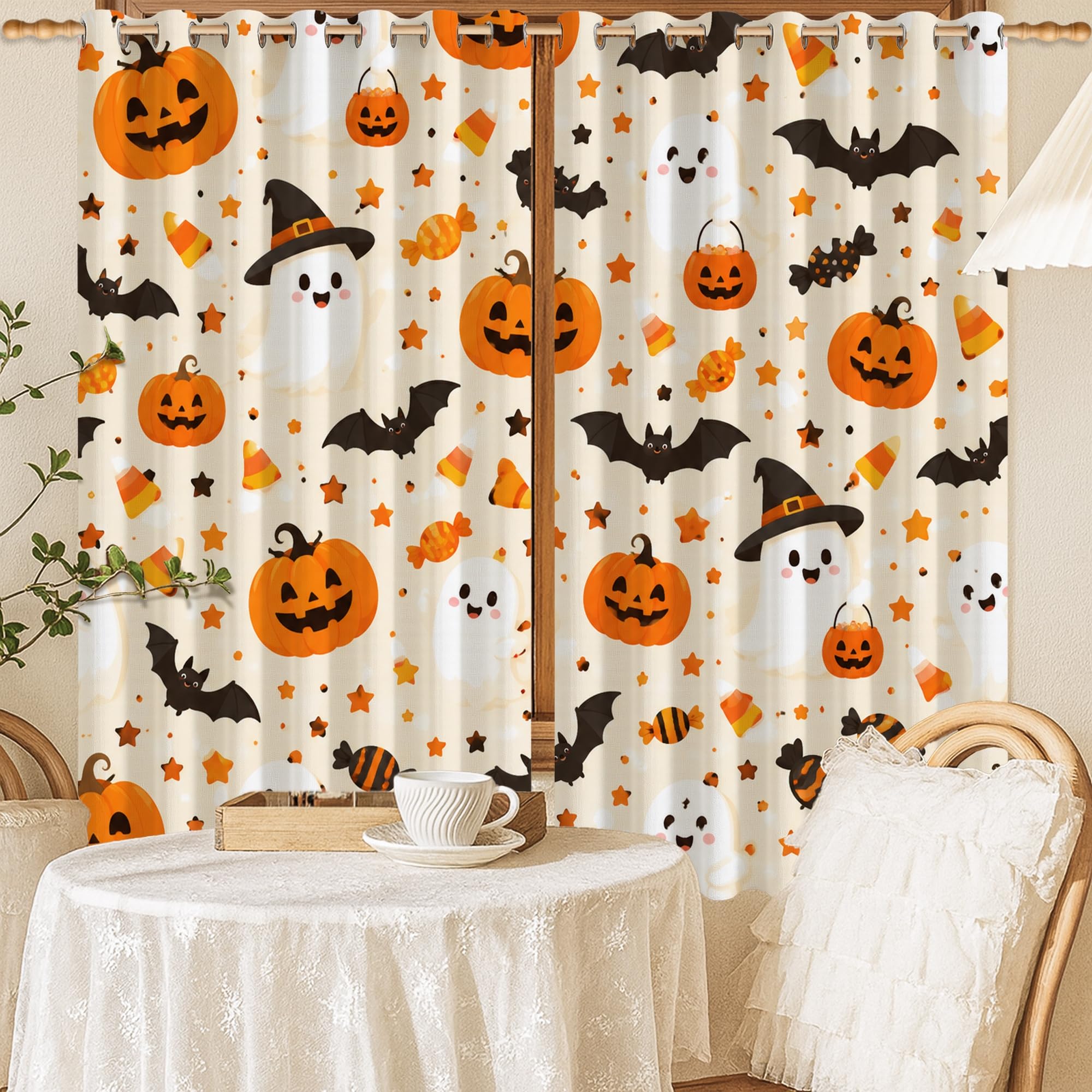 Rideaux occultants thermiques orange chambre enfant 132