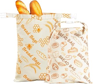 Beeswax Bread Bags for Sourdough, Reusable Bread Bags, XL 2 Pack