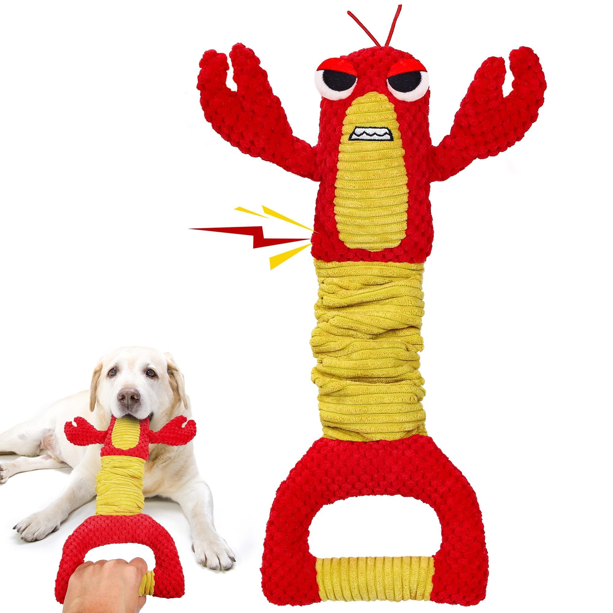 Dog Toys for Aggressive Chewers - Christmas Dog Toys Gifts for Large Dogs, Tough Durable Indestructible Dog Toys, Big Dog Chew Toys and Large Breeds, Lamb chop Dog Toy(Red)