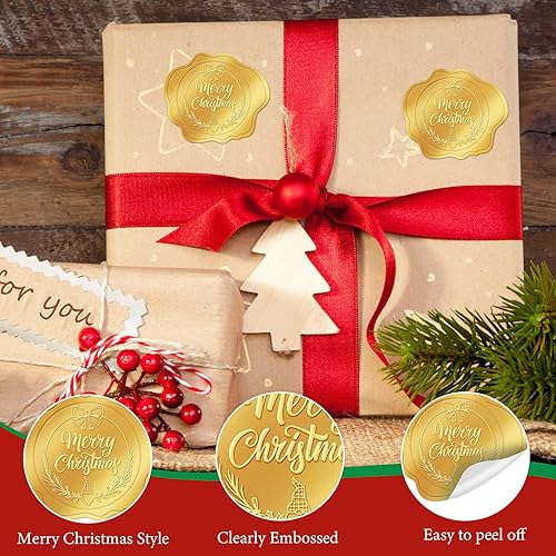 Miniatura 4 de 300 calcomanías doradas para sello de sobre, papel de aluminio en relieve, Happy Fall Y'all para sellado de sobres, calcomanías autoadhesivas con