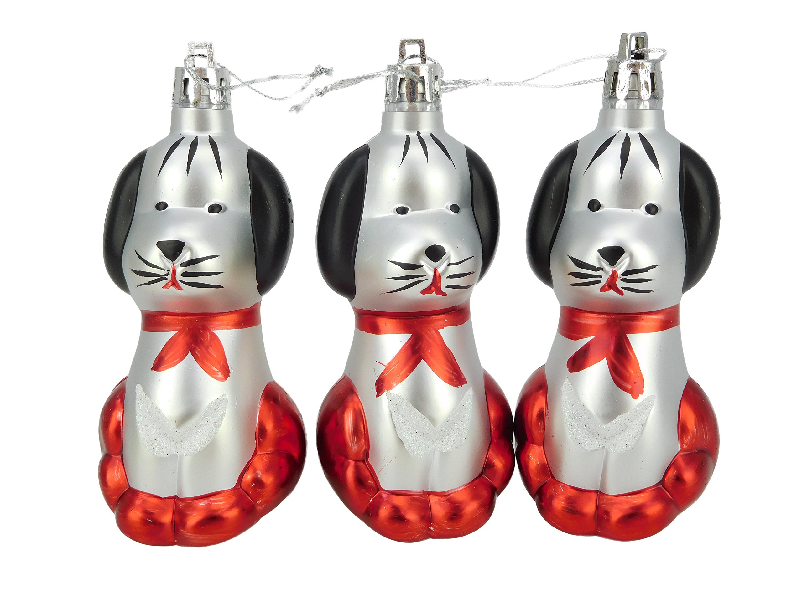 Christmas Concepts® Pack Of 3-110mm (4.4") Dog Christmas Tree Baubles