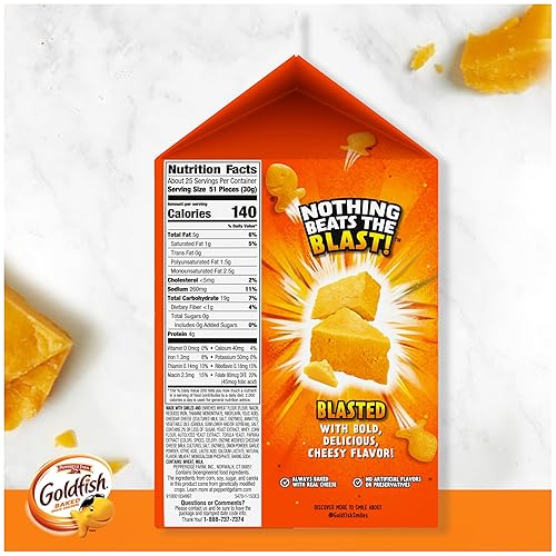Miniatura 6 de Goldfish Flavor Blasted Xtra Cheddar Cheese Crackers, cartón de 27.3 onzas