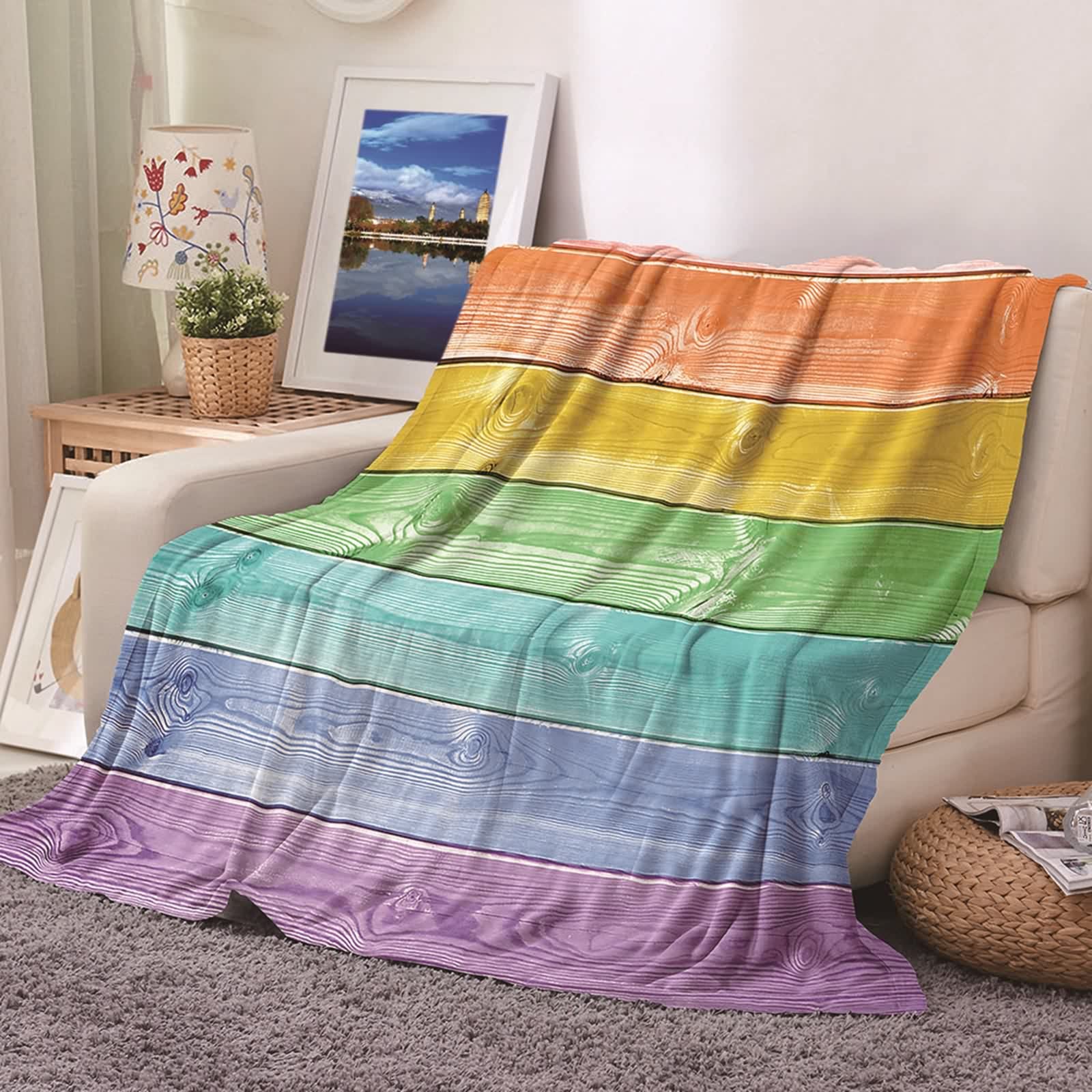 Plaid chaude et douce KnSam 180x200cm grande couverture de lit