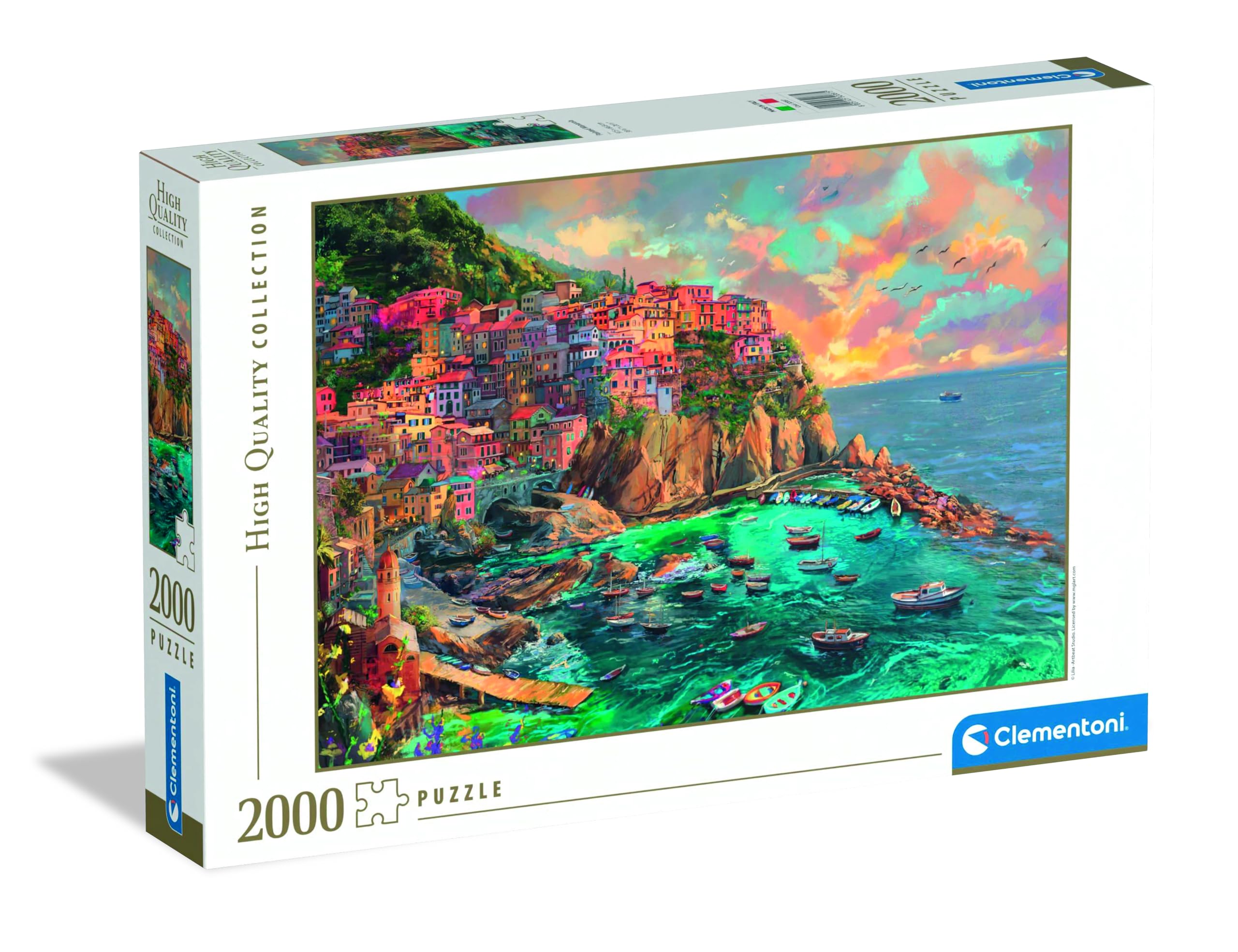 Clementoni - 32087 Puzzle 2000 Pieces for Adults and Children, Illustration with Painted Landscape Manarola, Gift Idea, Made in Italy, 97.5 x 66.7 cm